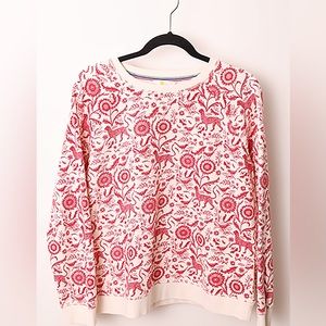 Boden sweatshirt, size L, red print on white background